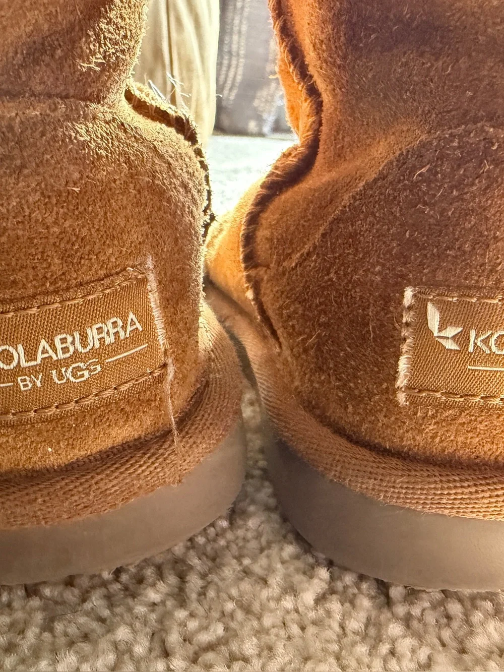 UGG Koolaburra Kids 11 Toddler Black and Chestnut Suede Cozy Boot